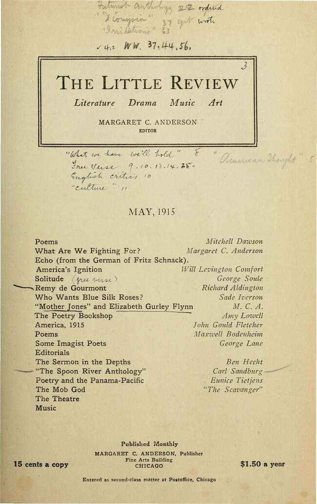 The Little Review, May 1915 (Vol. 2, No. 3) The Little Review, May 1915 (Vol. 2, No. 3)