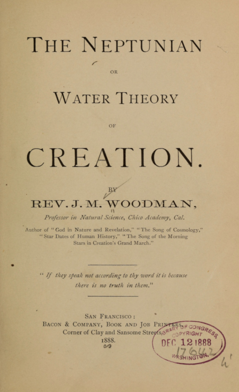 The Neptunian, or Water Theory of Creation The Neptunian, or Water Theory of Creation
