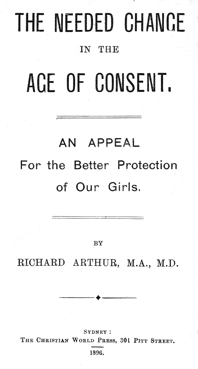 The Needed Change in the Age of Consent An Appeal For the Better Protection of Our Girls The Needed Change in the Age of Consent An Appeal For the Better Protection of Our Girls