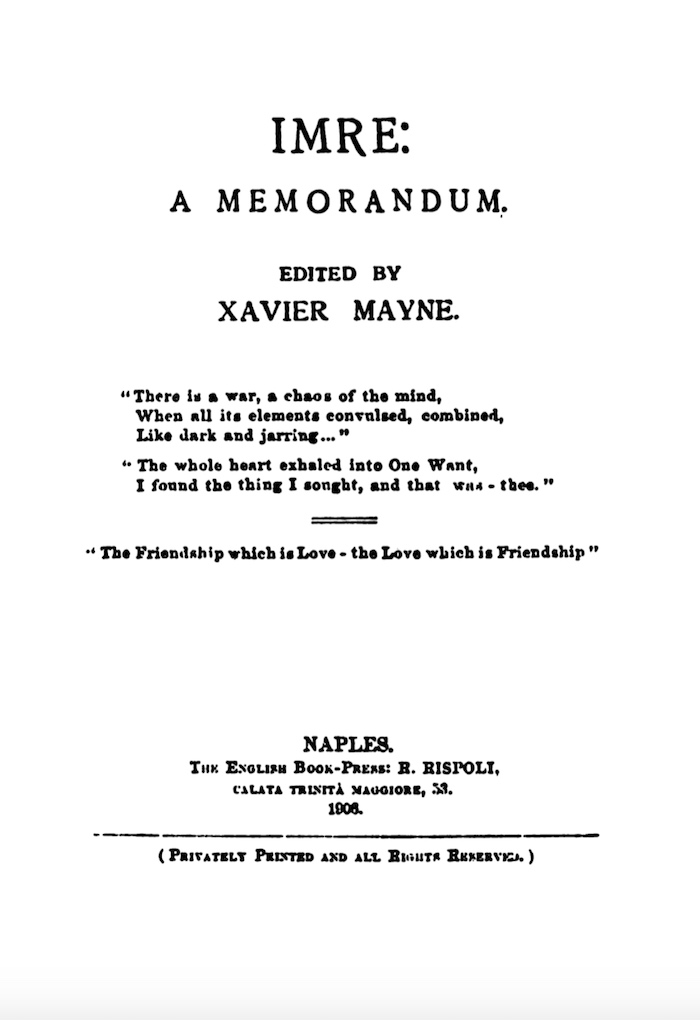 Imre: A Memorandum Imre: A Memorandum