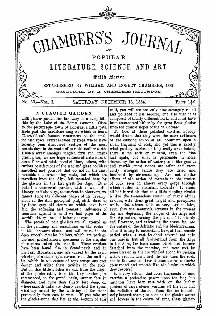 Chambers'ın Popüler Edebiyat, Bilim ve Sanat Dergisi, Beşinci Seri, Sayı 50, Cilt I, 13 Aralık 1884 Chambers'ın Popüler Edebiyat, Bilim ve Sanat Dergisi, Beşinci Seri, Sayı 50, Cilt I, 13 Aralık 1884