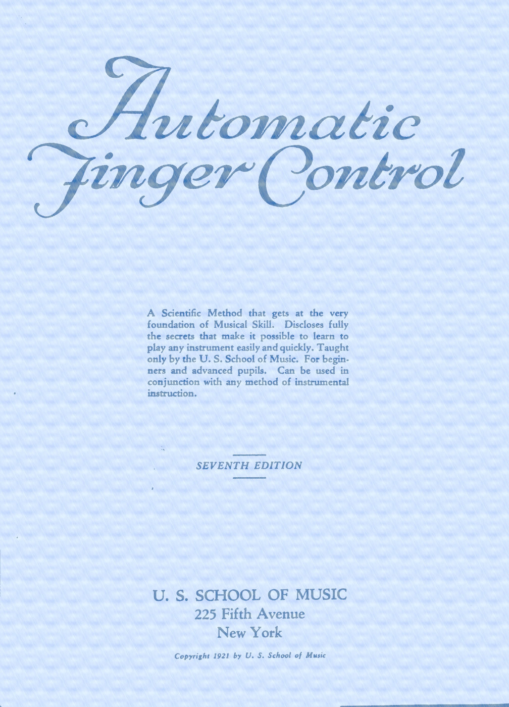 Automatic finger control Seventh Edition Automatic finger control Seventh Edition