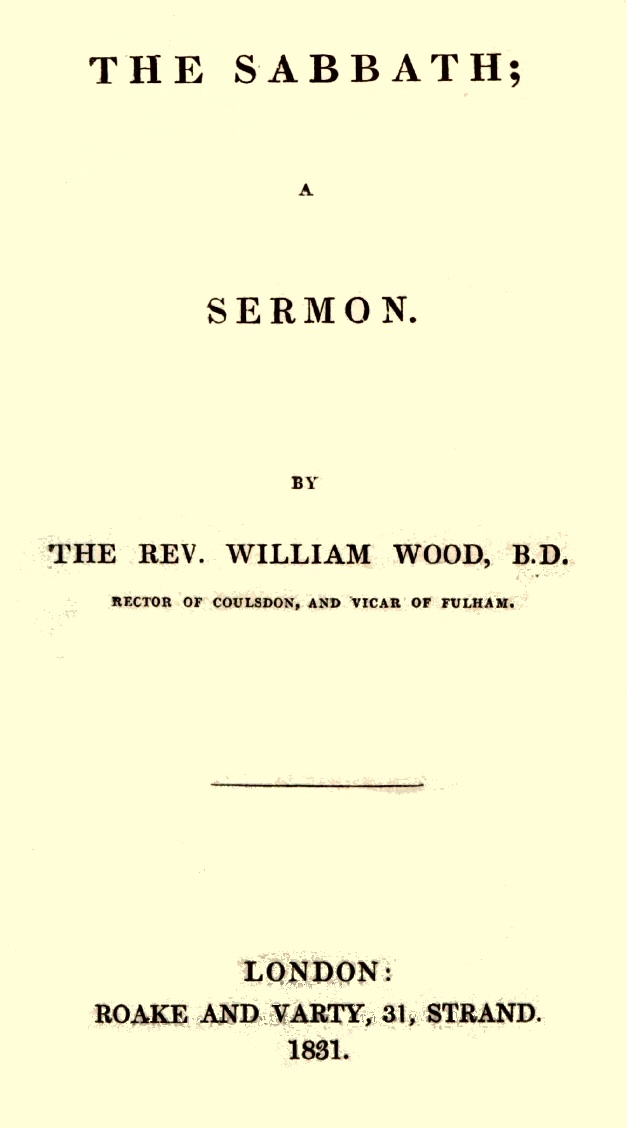The Sabbath: A Sermon The Sabbath: A Sermon
