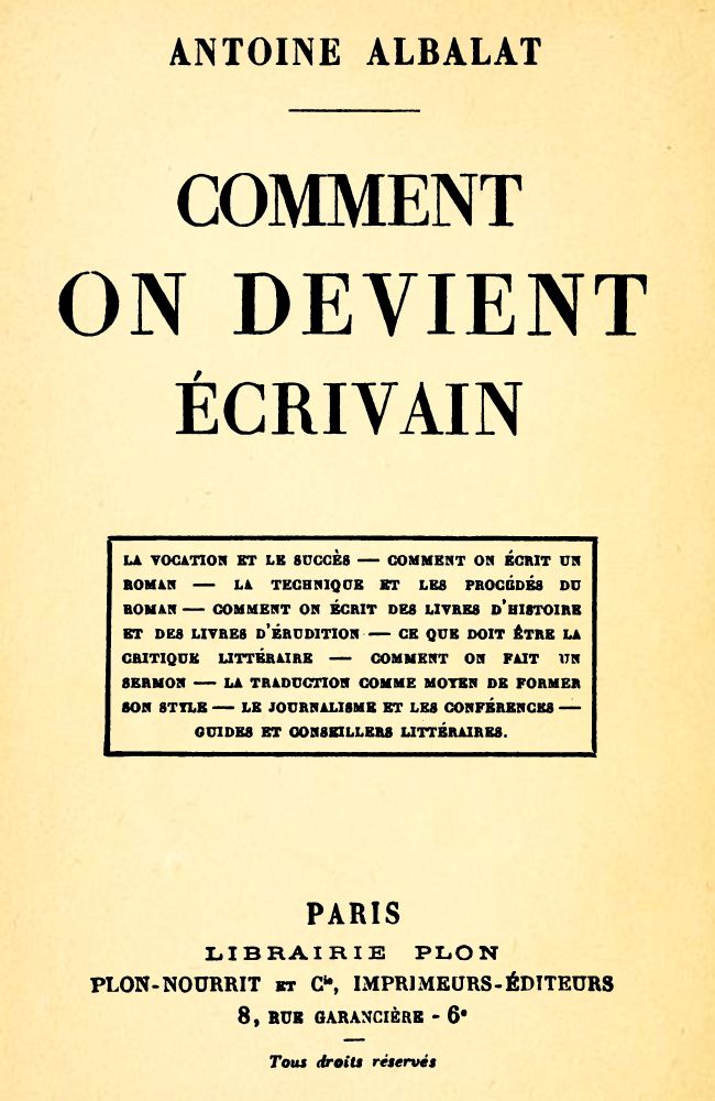 Comment on devient écrivain Comment on devient écrivain