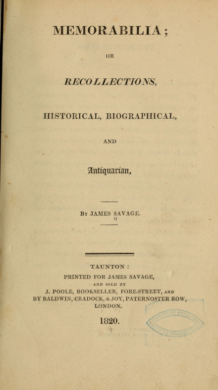 Memorabilia; Or Recollections, Historical, Biographical, and Antiquarian