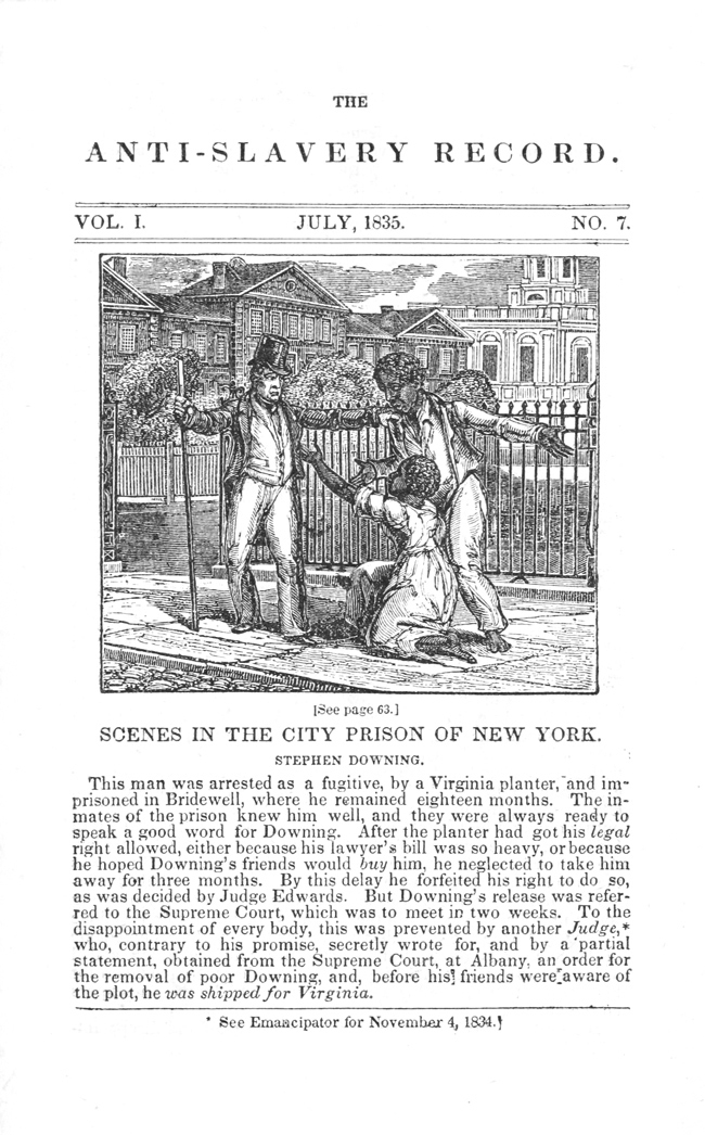 The Anti-Slavery Record, Volume 1, No. 7 The Anti-Slavery Record, Volume 1, No. 7