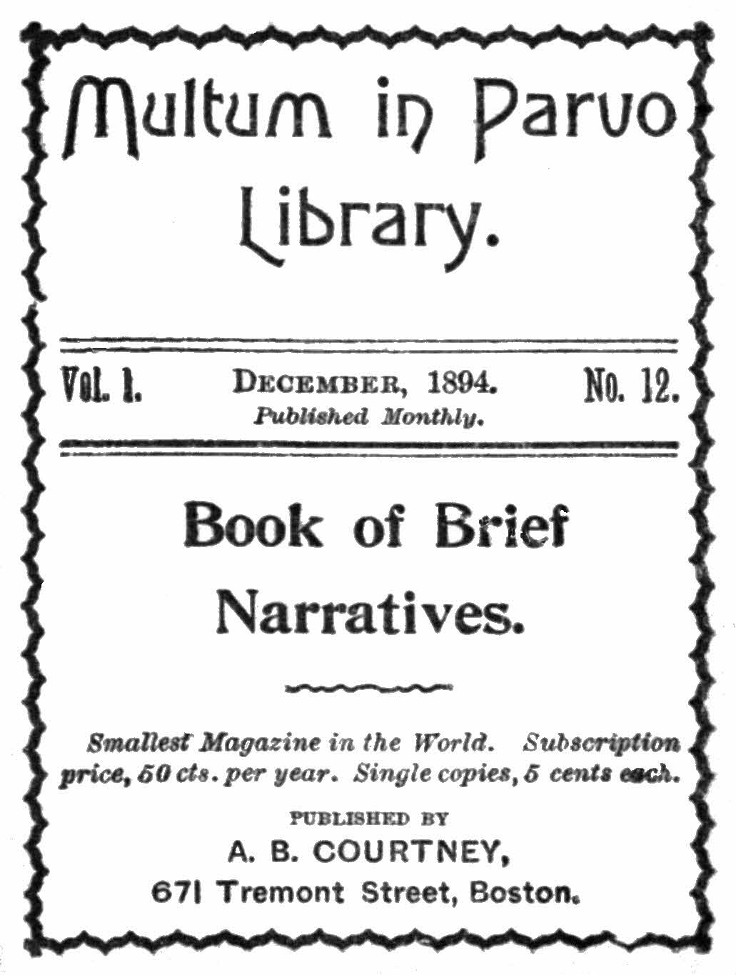 Book of brief narratives Book of brief narratives