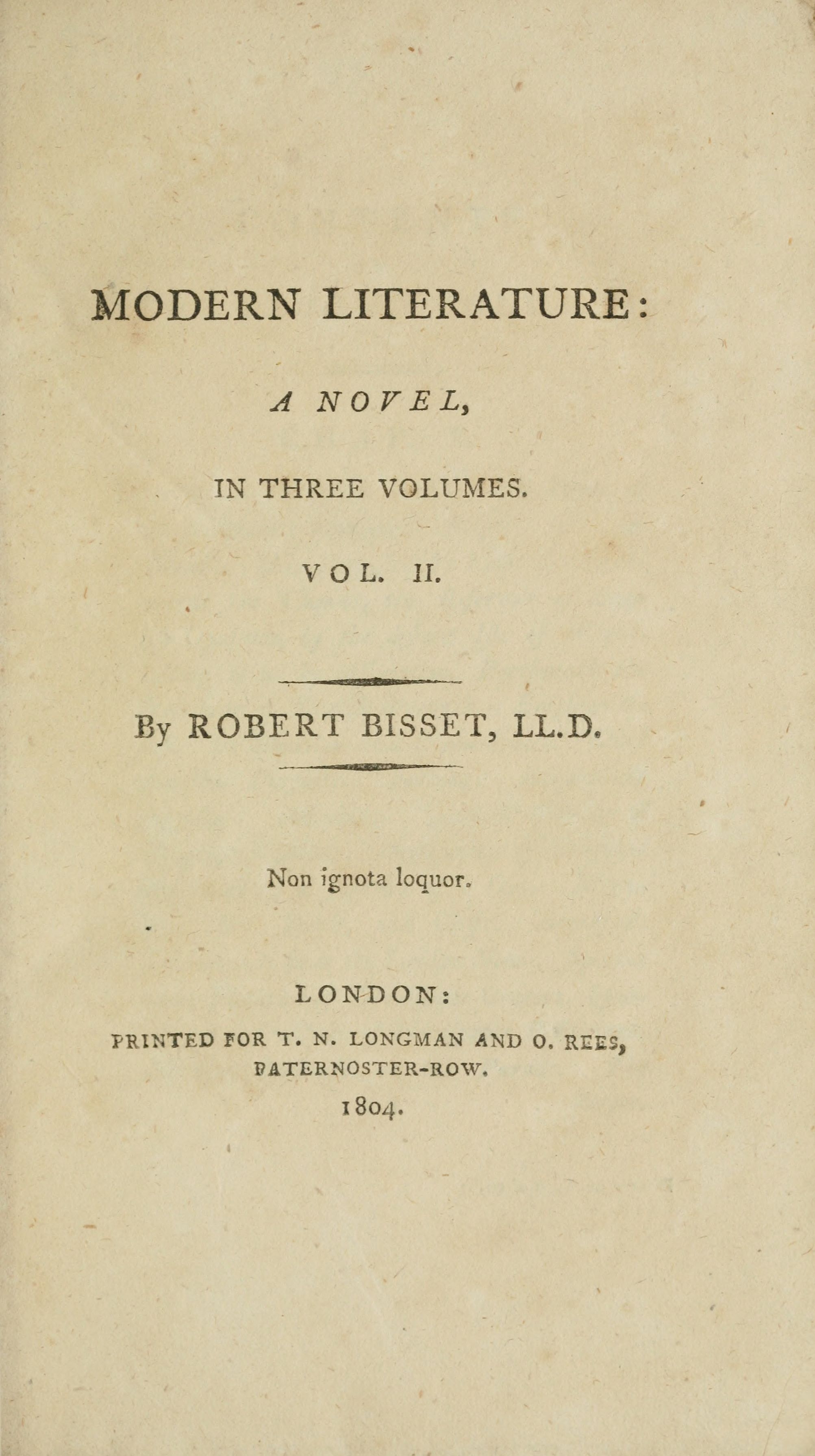 Modern literature: a novel, Volume 2 (of 3) Modern literature: a novel, Volume 2 (of 3)