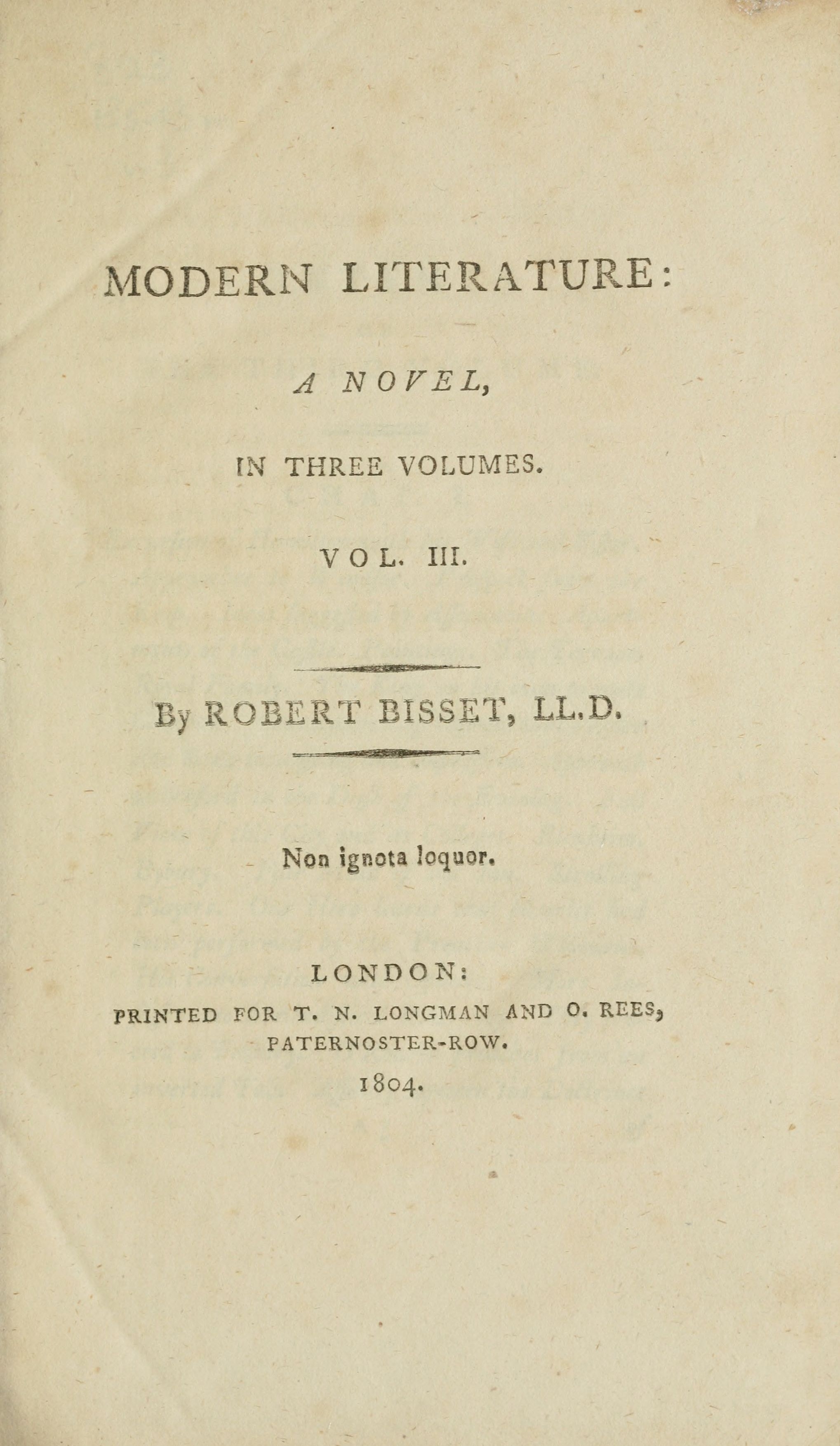 Modern literature: a novel, Volume 3 (of 3) Modern literature: a novel, Volume 3 (of 3)