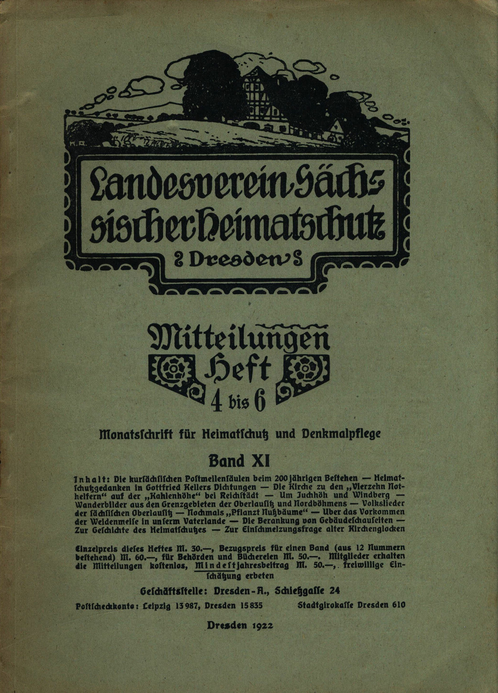 Landesverein Sächsischer Heimatschutz — Mitteilungen Band XI, Heft 4-6 Landesverein Sächsischer Heimatschutz — Mitteilungen Band XI, Heft 4-6