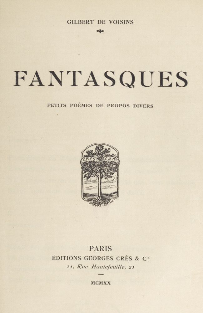 Fantasques: Petits poèmes de propos divers Fantasques: Petits poèmes de propos divers