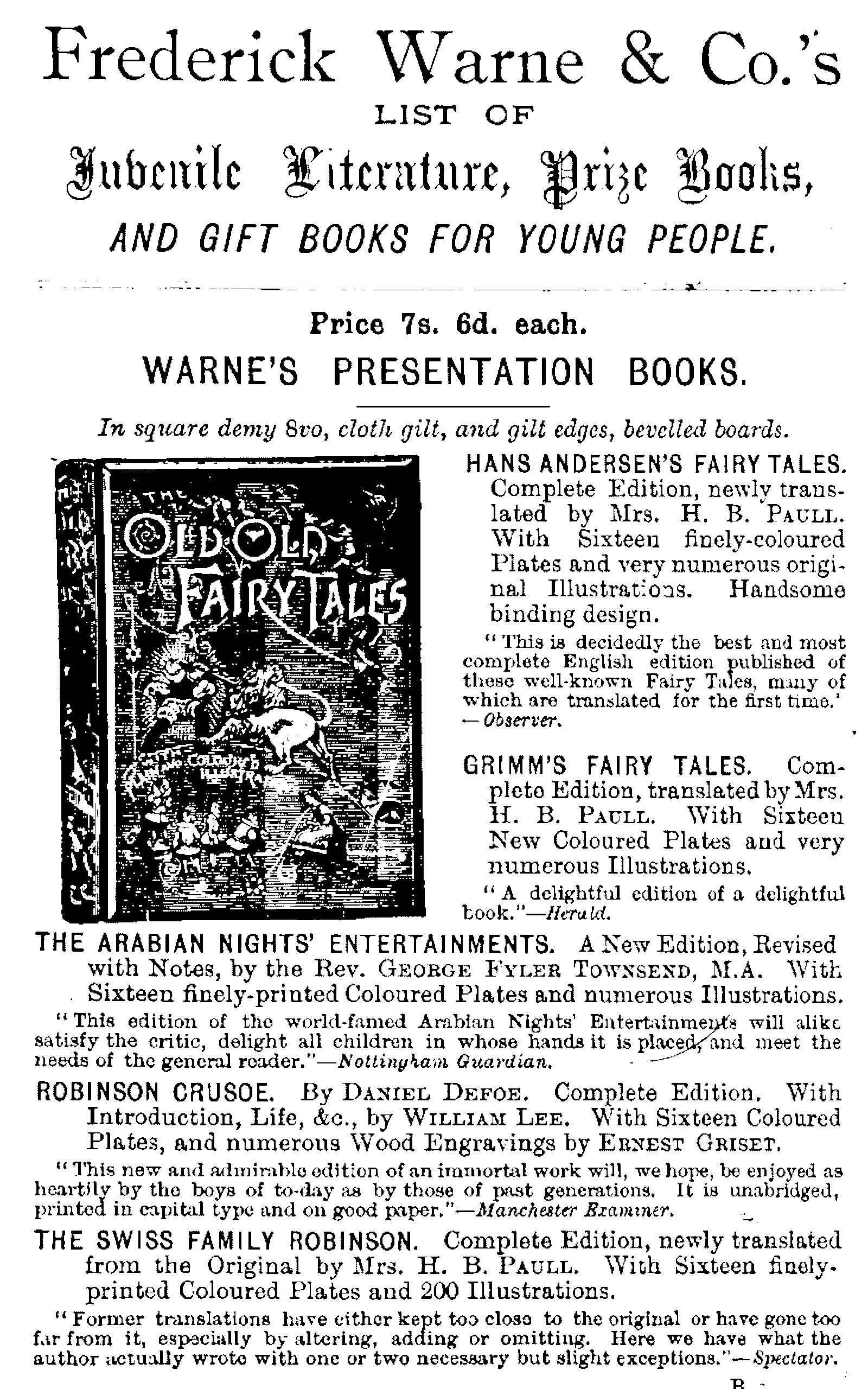 Frederick Warne & Co.'s list of juvenile literature, prize books, and gift books for young people Frederick Warne & Co.'s list of juvenile literature, prize books, and gift books for young people