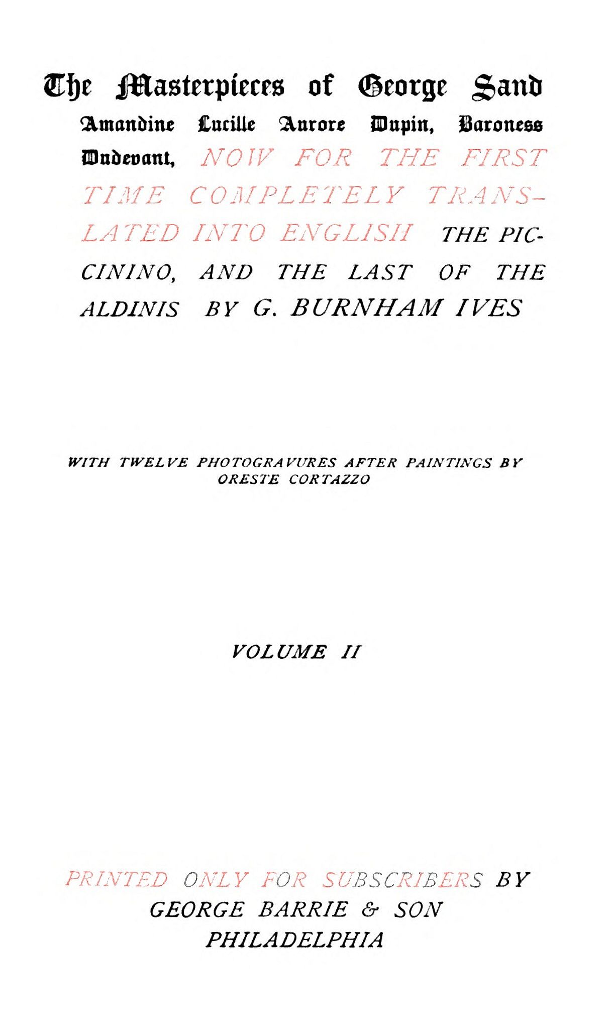 The Piccinino, Volume 2 (of 2); The last of Aldinis The Piccinino, Volume 2 (of 2); The last of Aldinis