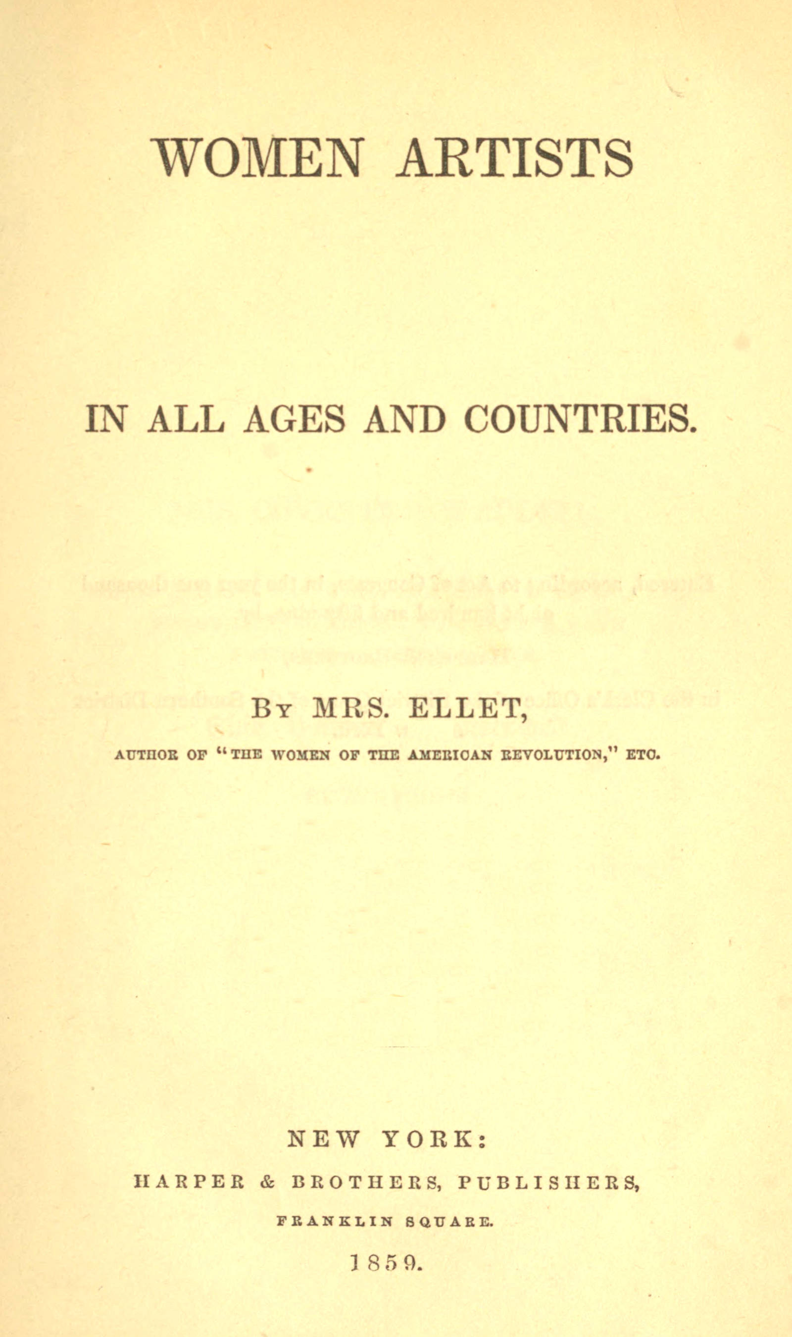 Women artists in all ages and countries Women artists in all ages and countries