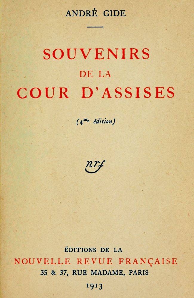 Souvenirs de la Cour d'Assises