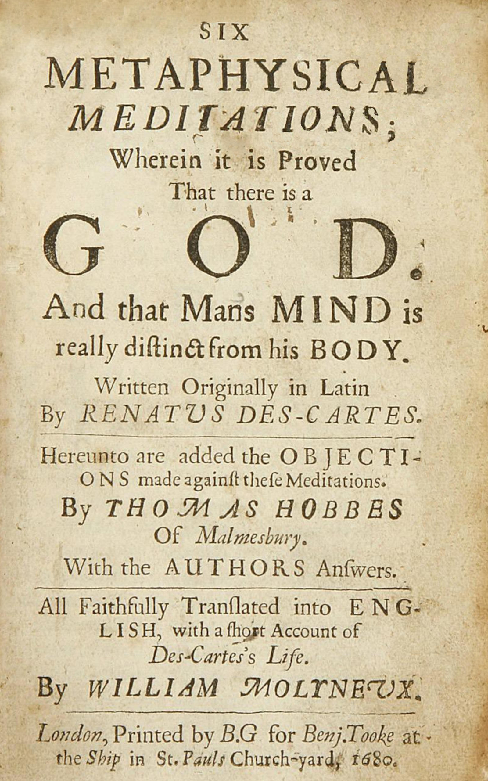 Six metaphysical meditations Six metaphysical meditations 