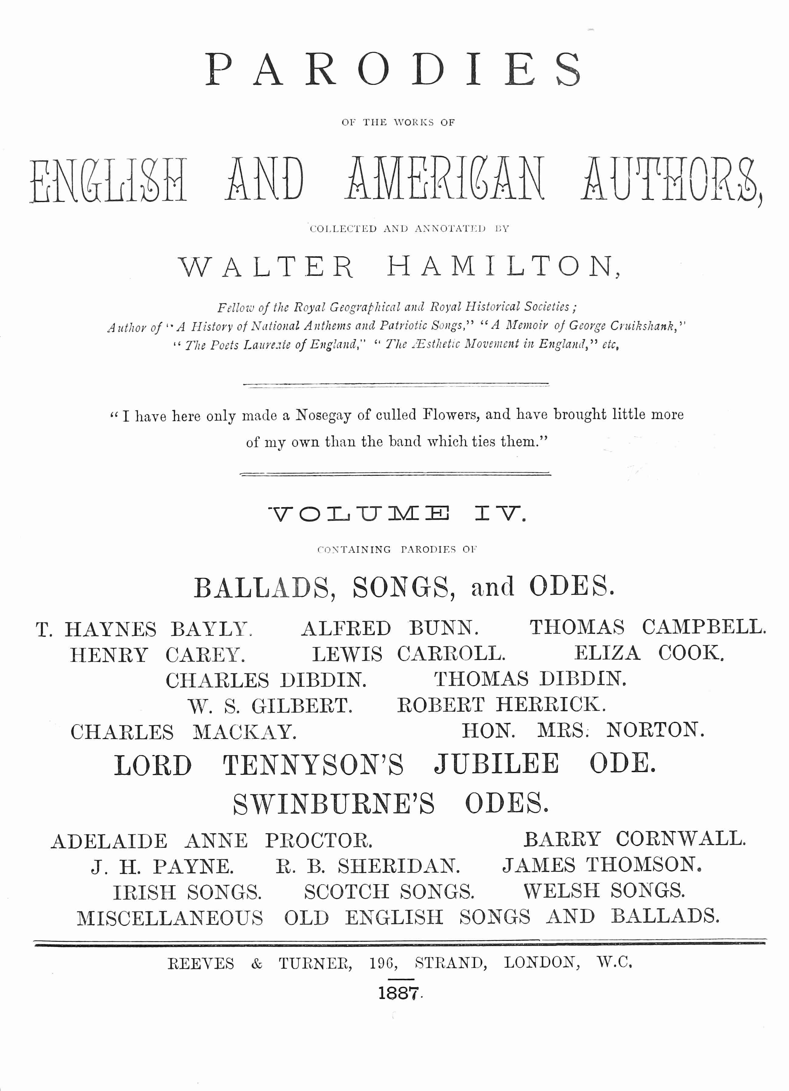 Parodies of the works of English & American authors, vol. IV Parodies of the works of English & American authors, vol. IV