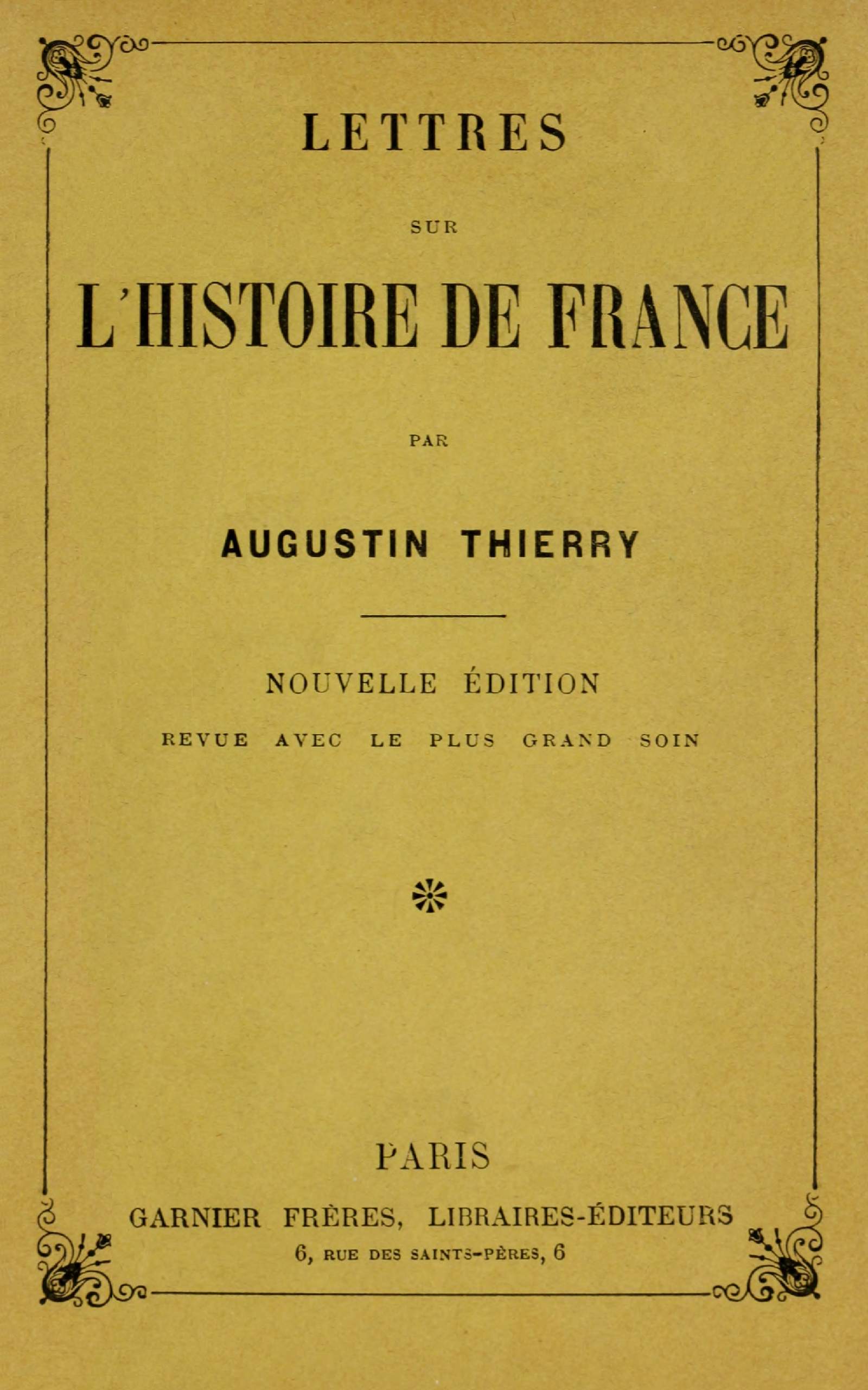 Lettres sur l'histoire de France