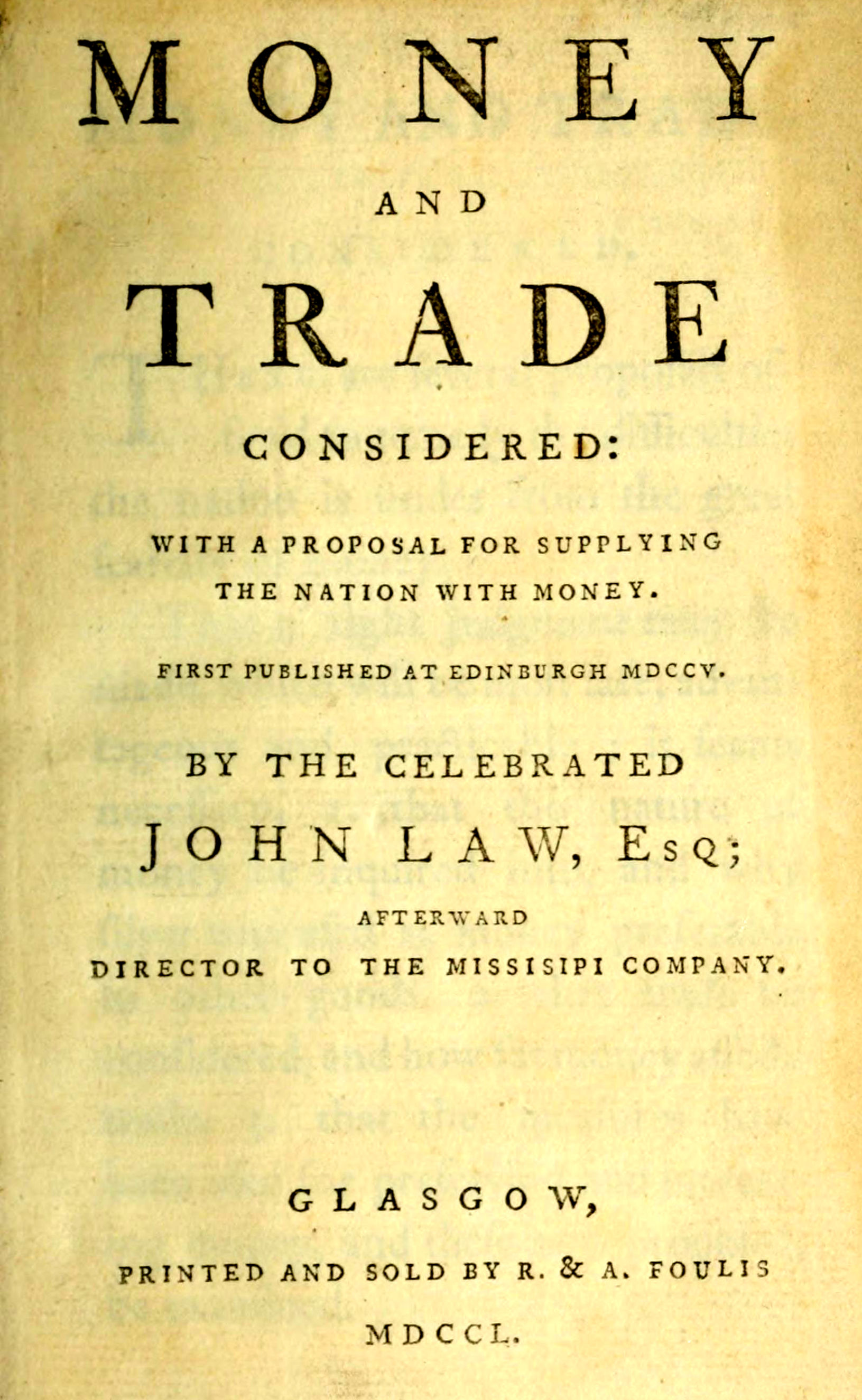 Money and trade considered