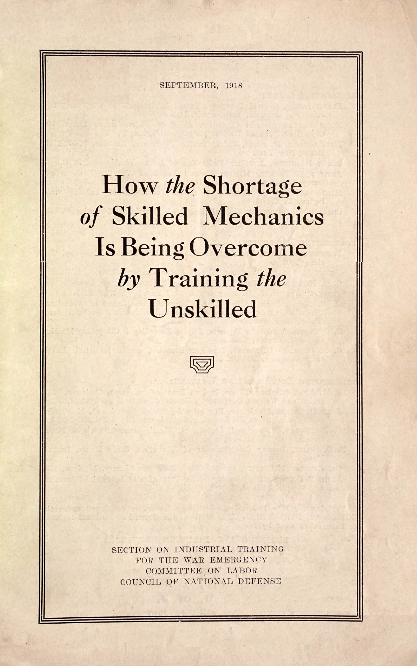 How the shortage of skilled mechanics is being overcome by training the unskilled How the shortage of skilled mechanics is being overcome by training the unskilled