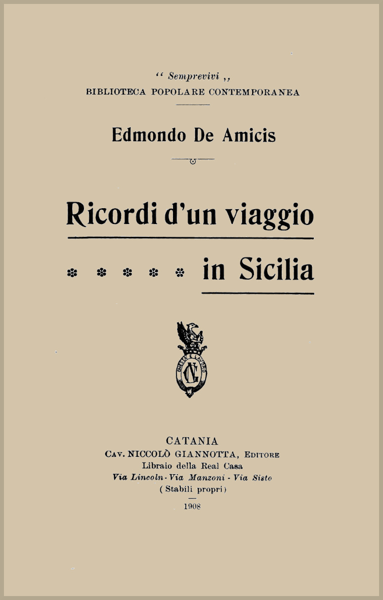Ricordi d'un viaggio in Sicilia Ricordi d'un viaggio in Sicilia