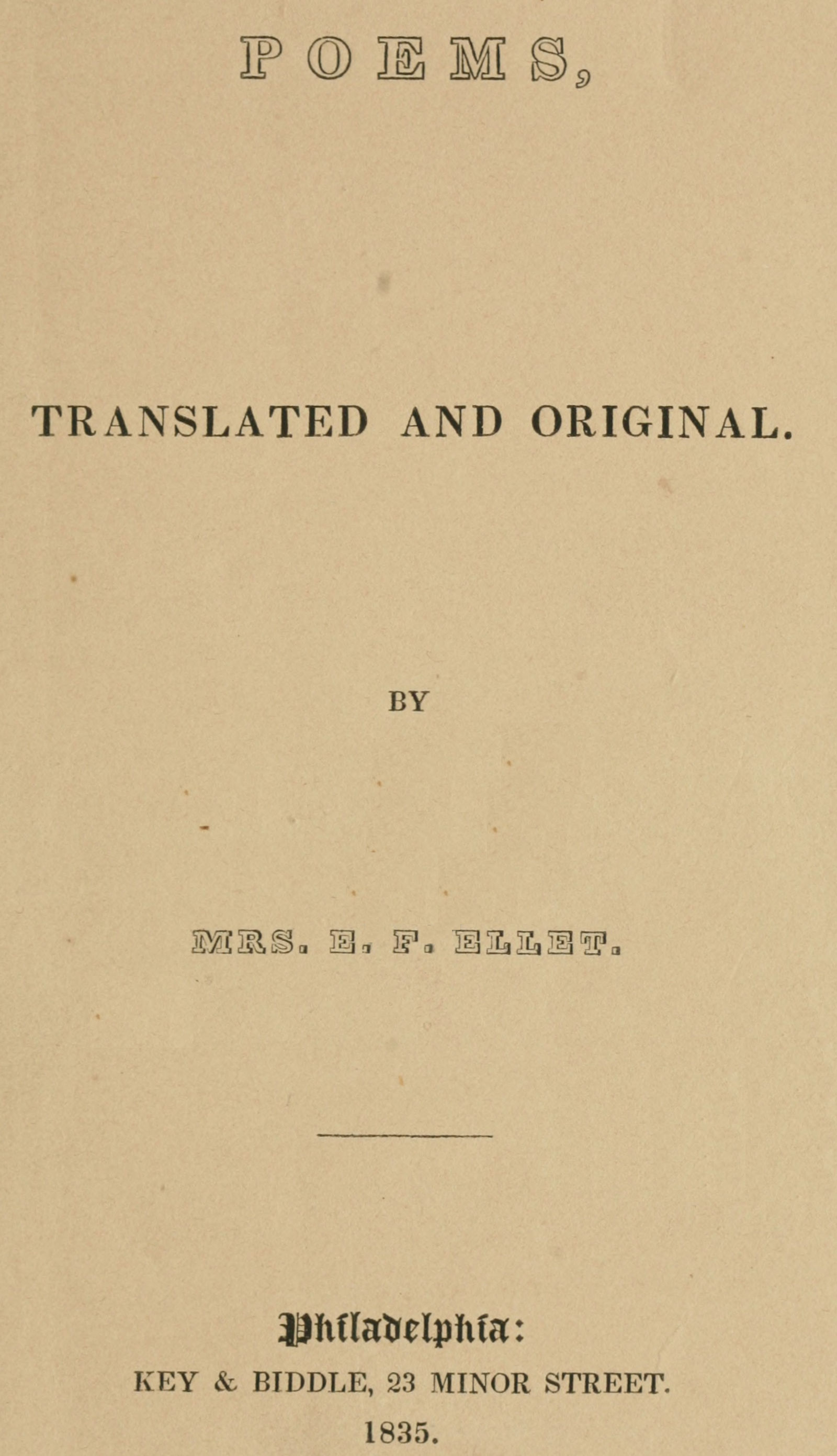 Poems, translated and original