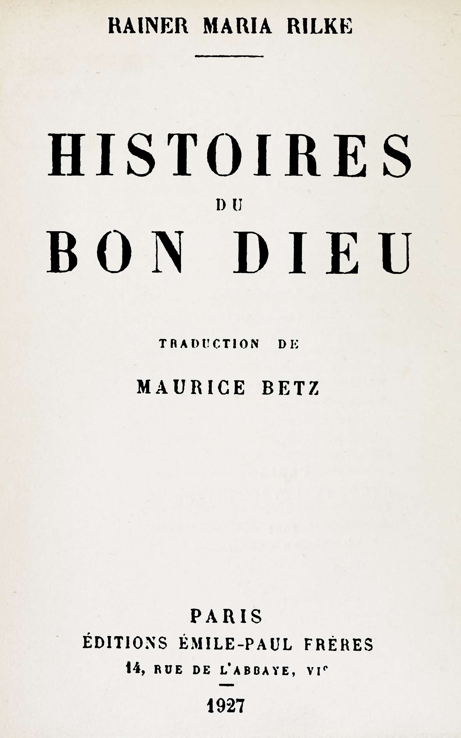 Histoires du bon Dieu Histoires du bon Dieu