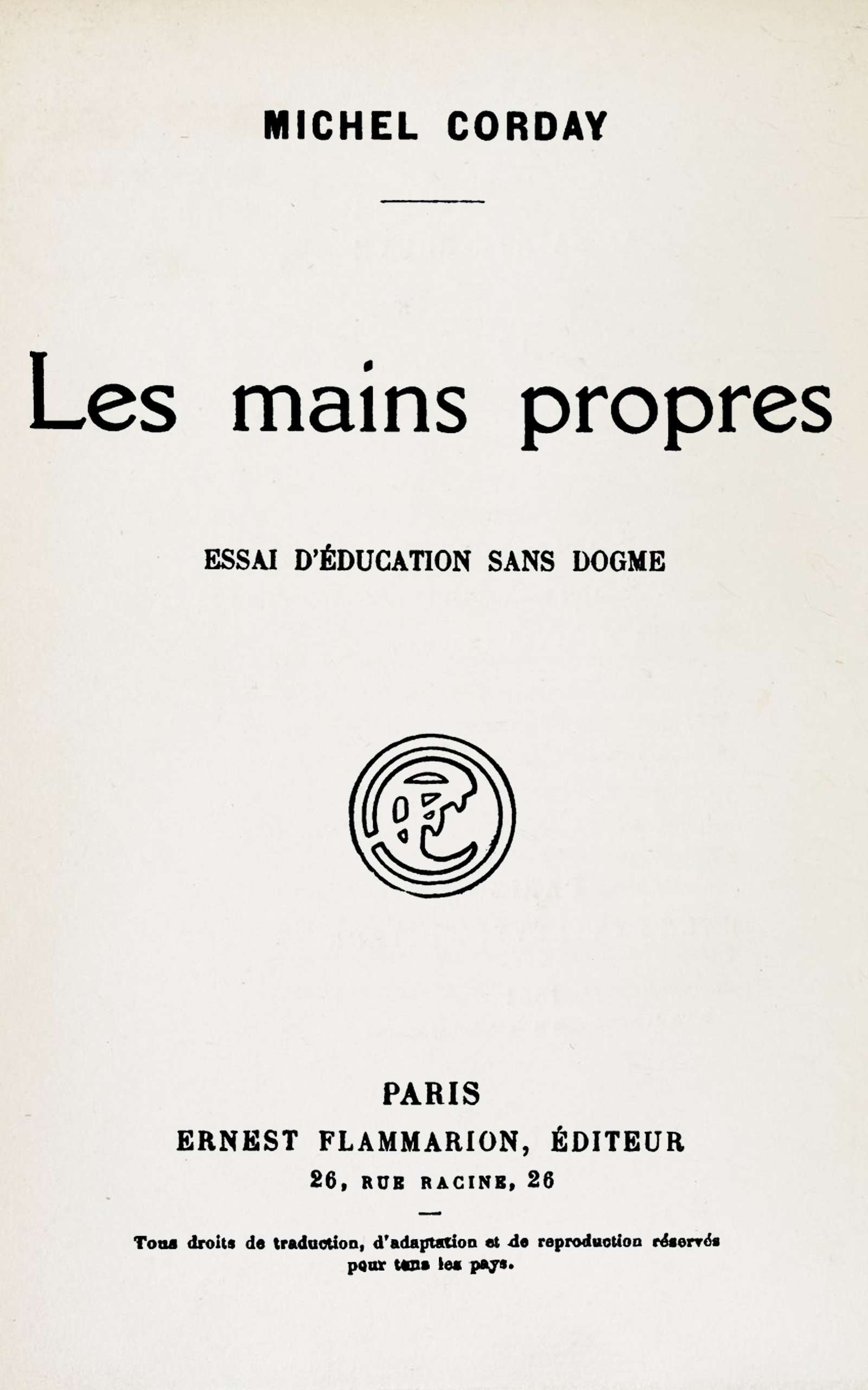 Les mains propres Les mains propres