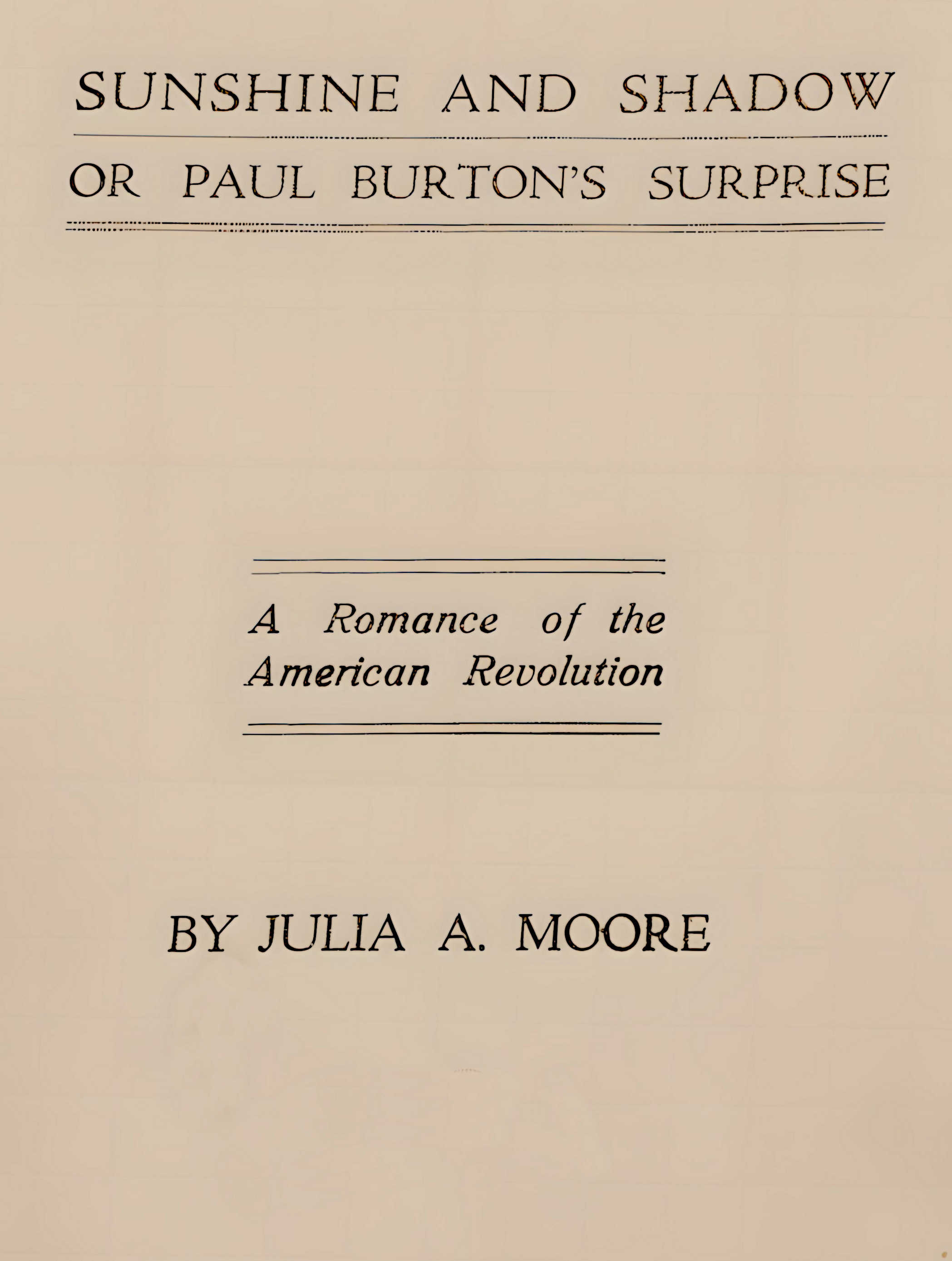 Güneş ve gölge, ya da, Paul Burton'ın sürprizi