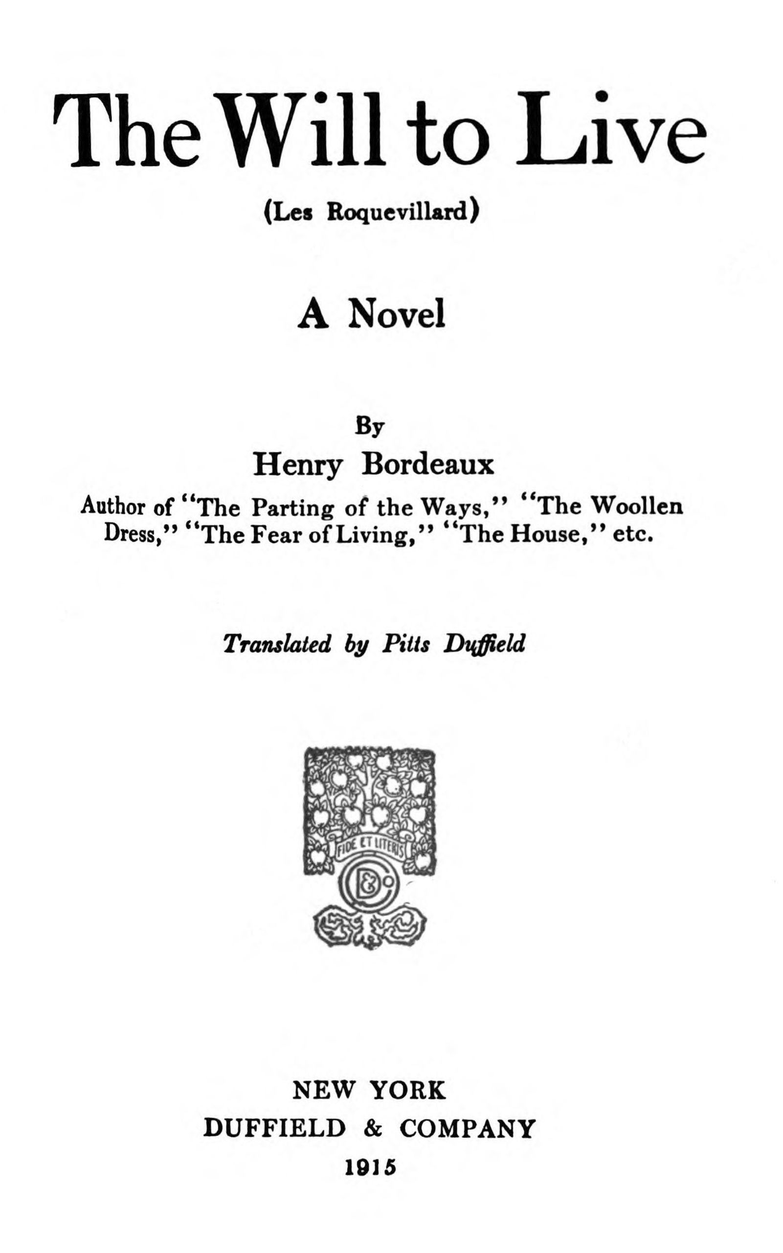 The will to live (Les Roquevillard) The will to live (Les Roquevillard)